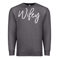 Charcoal Heather wifey sweat(b) Premium Sweatshirt - DesignPulse