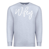 Heather Grey wifey sweat(b) Premium Sweatshirt - DesignPulse
