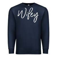 Navy wifey sweat(b) Premium Sweatshirt - DesignPulse