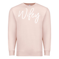 Pale Pink wifey sweat(b) Premium Sweatshirt - DesignPulse