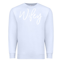 White wifey sweat(b) Premium Sweatshirt - DesignPulse