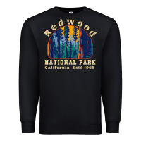 Black redwood national park california retro vintage cam Premium Sweatshirt - DesignPulse