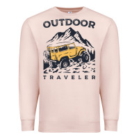Pale Pink traveler Premium Sweatshirt - DesignPulse