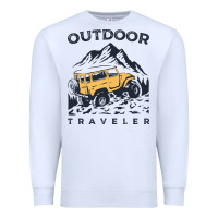 White traveler Premium Sweatshirt - DesignPulse