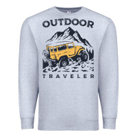 Heather Grey traveler Premium Sweatshirt - DesignPulse