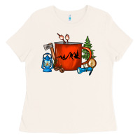 Bone Camper Coffee Cup Ladies Tee - FaDigitalArtStudio