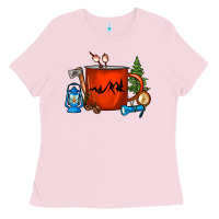 Bubblegum Pink Camper Coffee Cup Ladies Tee - FaDigitalArtStudio