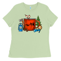 Matcha Camper Coffee Cup Ladies Tee - FaDigitalArtStudio