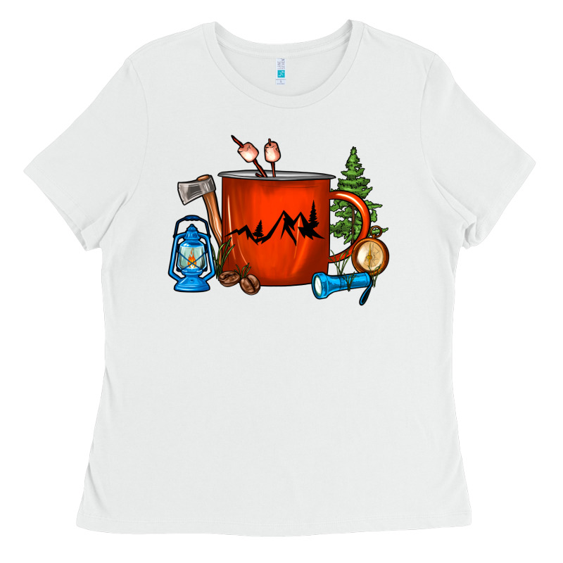 Camper Coffee Cup Ladies Tee by FaDigitalArtStudio | Teevron