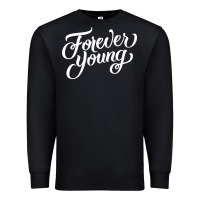 Black forever young Premium Sweatshirt - DesignPulse