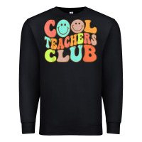 Black cool teachers club funny smile teachers club squad t shirt Premium Sweatshirt - DesignPulse