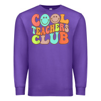 Purple cool teachers club funny smile teachers club squad t shirt Premium Sweatshirt - DesignPulse