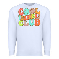 White cool teachers club funny smile teachers club squad t shirt Premium Sweatshirt - DesignPulse
