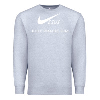 Heather Grey jesus just praise him Premium Sweatshirt - DesignPulse