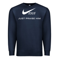 Navy jesus just praise him Premium Sweatshirt - DesignPulse
