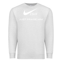 Oatmeal Heather jesus just praise him Premium Sweatshirt - DesignPulse