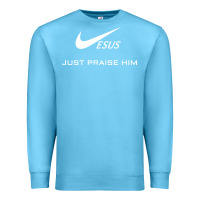 Ocean Blue jesus just praise him Premium Sweatshirt - DesignPulse
