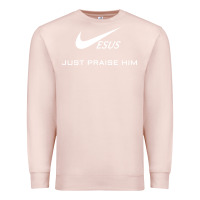 Pale Pink jesus just praise him Premium Sweatshirt - DesignPulse