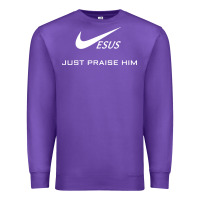 Purple jesus just praise him Premium Sweatshirt - DesignPulse