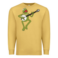 Antique Gold Kermit playing the banjo Classic Premium Sweatshirt - DesignPulse
