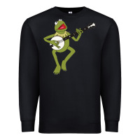 Black Kermit playing the banjo Classic Premium Sweatshirt - DesignPulse