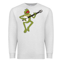 Oatmeal Heather Kermit playing the banjo Classic Premium Sweatshirt - DesignPulse