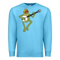 Ocean Blue Kermit playing the banjo Classic Premium Sweatshirt - DesignPulse