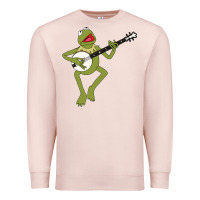 Pale Pink Kermit playing the banjo Classic Premium Sweatshirt - DesignPulse