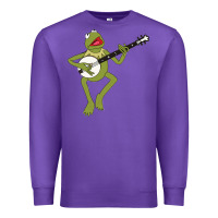 Purple Kermit playing the banjo Classic Premium Sweatshirt - DesignPulse