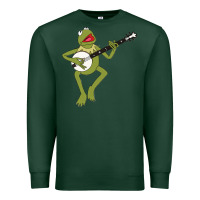 Sports Green Kermit playing the banjo Classic Premium Sweatshirt - DesignPulse