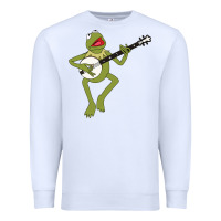 White Kermit playing the banjo Classic Premium Sweatshirt - DesignPulse