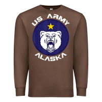 Chestnut us army alaska polar bear patch t shirt Premium Sweatshirt - DesignPulse