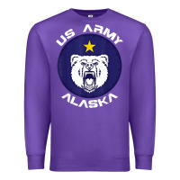 Purple us army alaska polar bear patch t shirt Premium Sweatshirt - DesignPulse