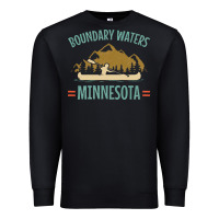 Black retro boundary waters canoe minnesota Premium Sweatshirt - DesignPulse