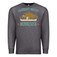 Charcoal Heather retro boundary waters canoe minnesota Premium Sweatshirt - DesignPulse