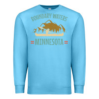Ocean Blue retro boundary waters canoe minnesota Premium Sweatshirt - DesignPulse