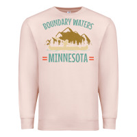 Pale Pink retro boundary waters canoe minnesota Premium Sweatshirt - DesignPulse