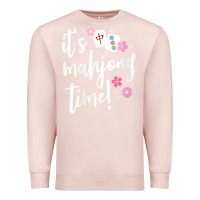 Pale Pink womens mahjong gift for her mahjong player v neck t shirt Premium Sweatshirt - DesignPulse