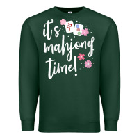 Sports Green womens mahjong gift for her mahjong player v neck t shirt Premium Sweatshirt - DesignPulse