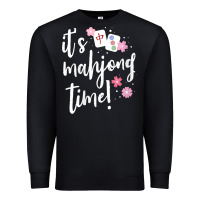 Black womens mahjong gift for her mahjong player v neck t shirt Premium Sweatshirt - DesignPulse