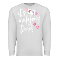 Dove Grey womens mahjong gift for her mahjong player v neck t shirt Premium Sweatshirt - DesignPulse