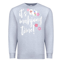 Heather Grey womens mahjong gift for her mahjong player v neck t shirt Premium Sweatshirt - DesignPulse