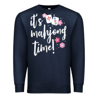 Navy womens mahjong gift for her mahjong player v neck t shirt Premium Sweatshirt - DesignPulse