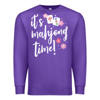 Purple womens mahjong gift for her mahjong player v neck t shirt Premium Sweatshirt - DesignPulse