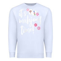 White womens mahjong gift for her mahjong player v neck t shirt Premium Sweatshirt - DesignPulse