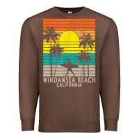 Chestnut windansea beach california ca surfer surfing surf palm tree Premium Sweatshirt - DesignPulse
