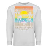 Dove Grey windansea beach california ca surfer surfing surf palm tree Premium Sweatshirt - DesignPulse