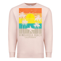 Pale Pink windansea beach california ca surfer surfing surf palm tree Premium Sweatshirt - DesignPulse