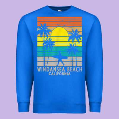 Windansea Beach California Ca Surfer Surfing Surf Palm Tree Premium Sweatshirt Designed By Designpulse