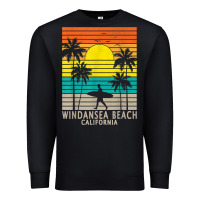 Black windansea beach california ca surfer surfing surf palm tree Premium Sweatshirt - DesignPulse